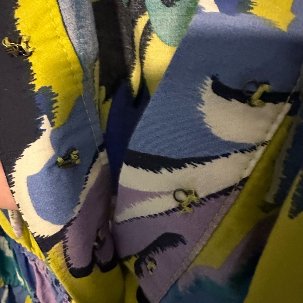 Anthropologie Floral Yellow and Blue Dress - Picture 3 of 5